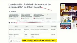 How to Copy Tables from Perplexity AI